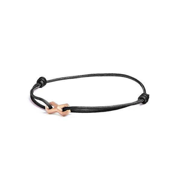 1,5 mm schwarzes Nylonarmband mit einem bronzebeschichteten Unendlichkeitszeichen - Infinity Black Bronze